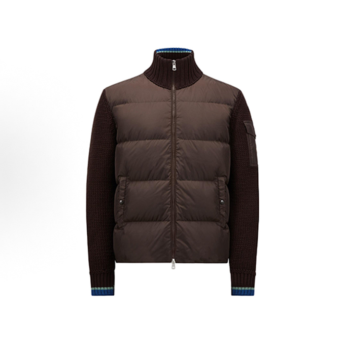 moncler cardigan wool cashmere blend zip down jacket